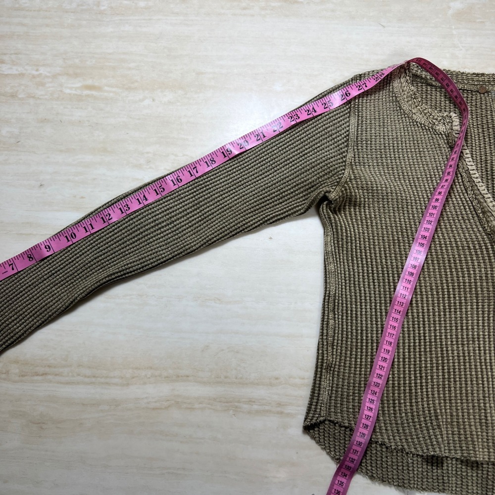 Free People Beige Knit Henley Long Sleeve Top - Picture 6 of 8